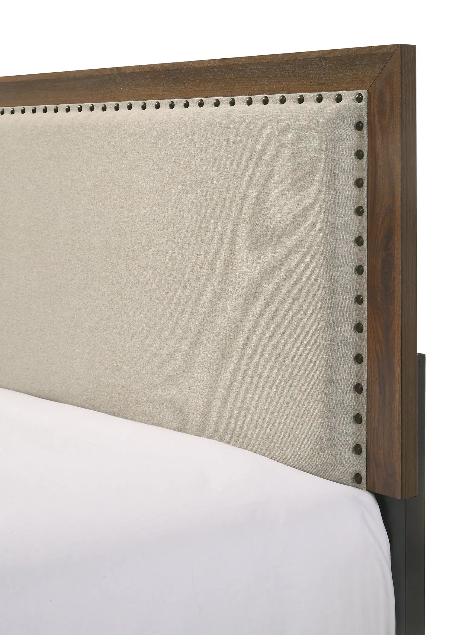 Mille Cherry Brown Twin Upholstered Bed Crown Mark