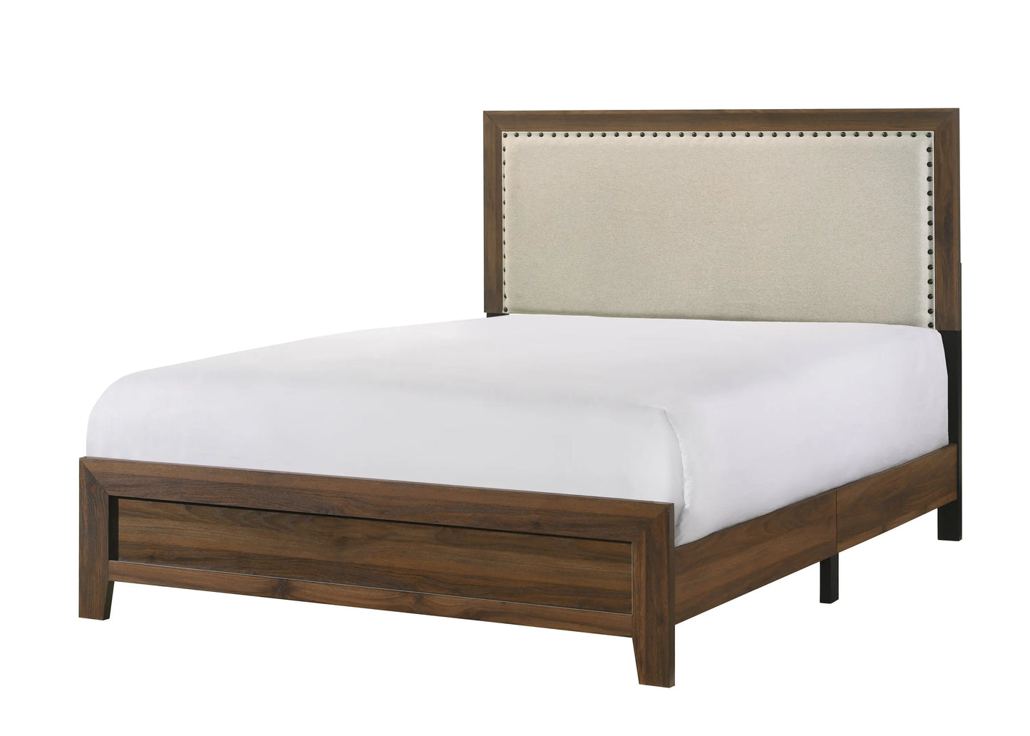 Mille Cherry Brown Upholstered Bedroom Set Crown Mark