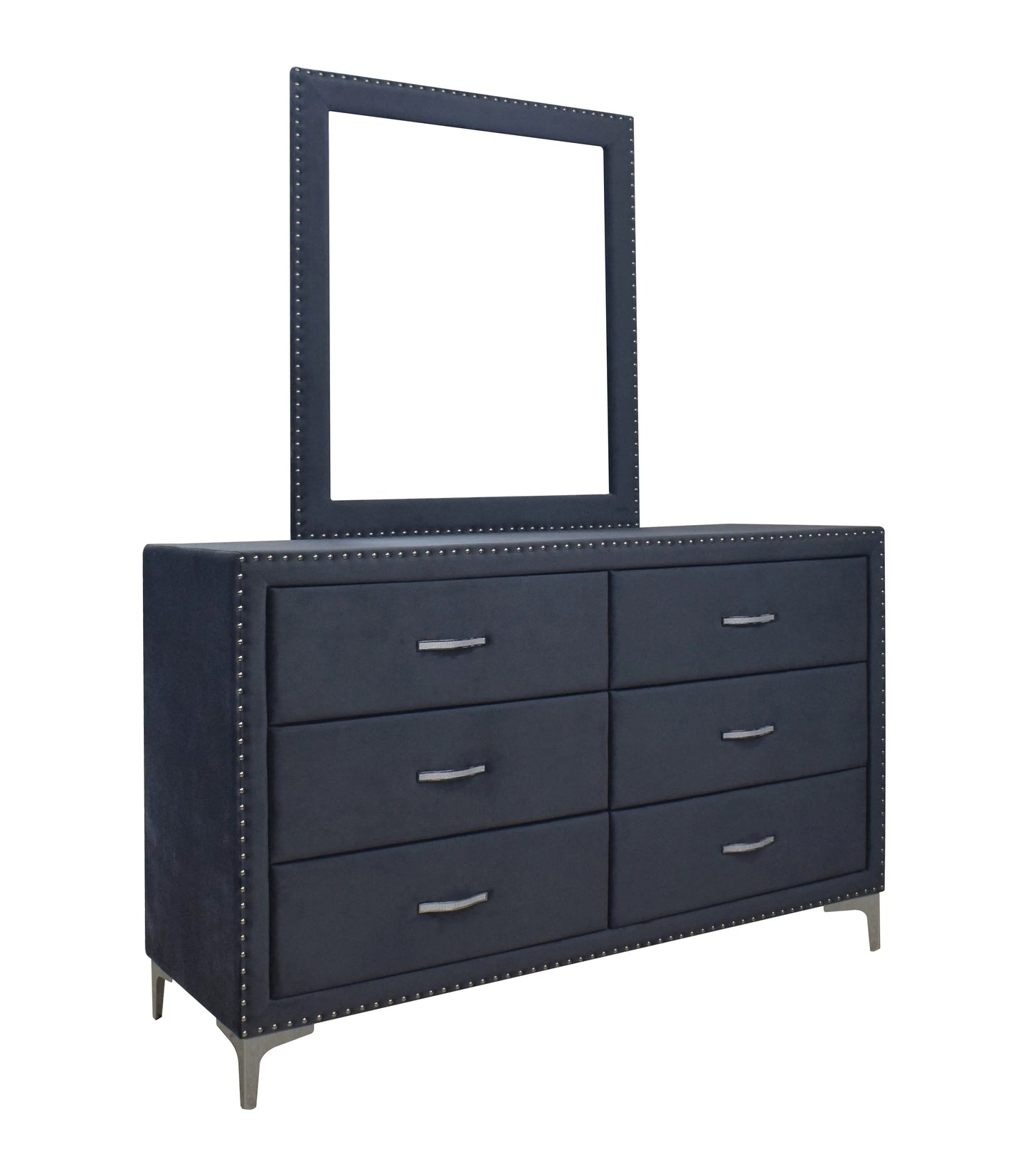 Lucinda Velvet Dark Gray Dresser Crown Mark