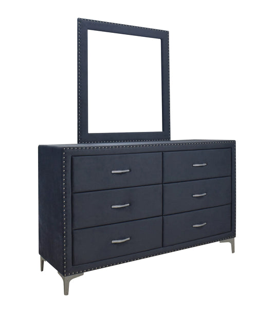 Lucinda Velvet Dark Gray Dresser Crown Mark