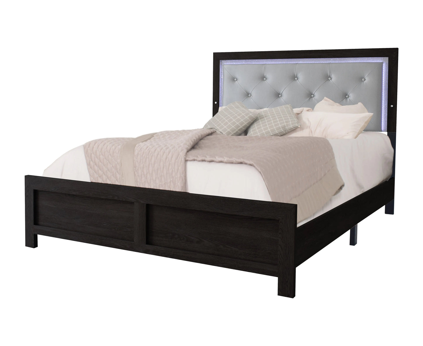 Jaylen Black LED Panel Bedroom Set Crown Mark