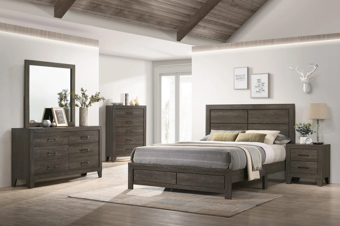 Hopkins Brown Twin Platform Bed Crown Mark