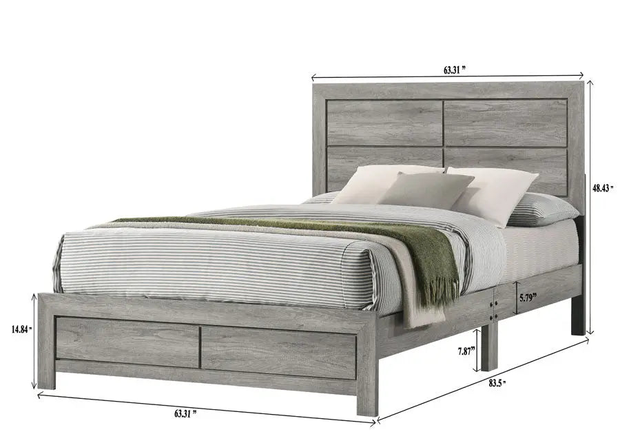 Hopkins Driftwood Full Platform Bed Crown Mark