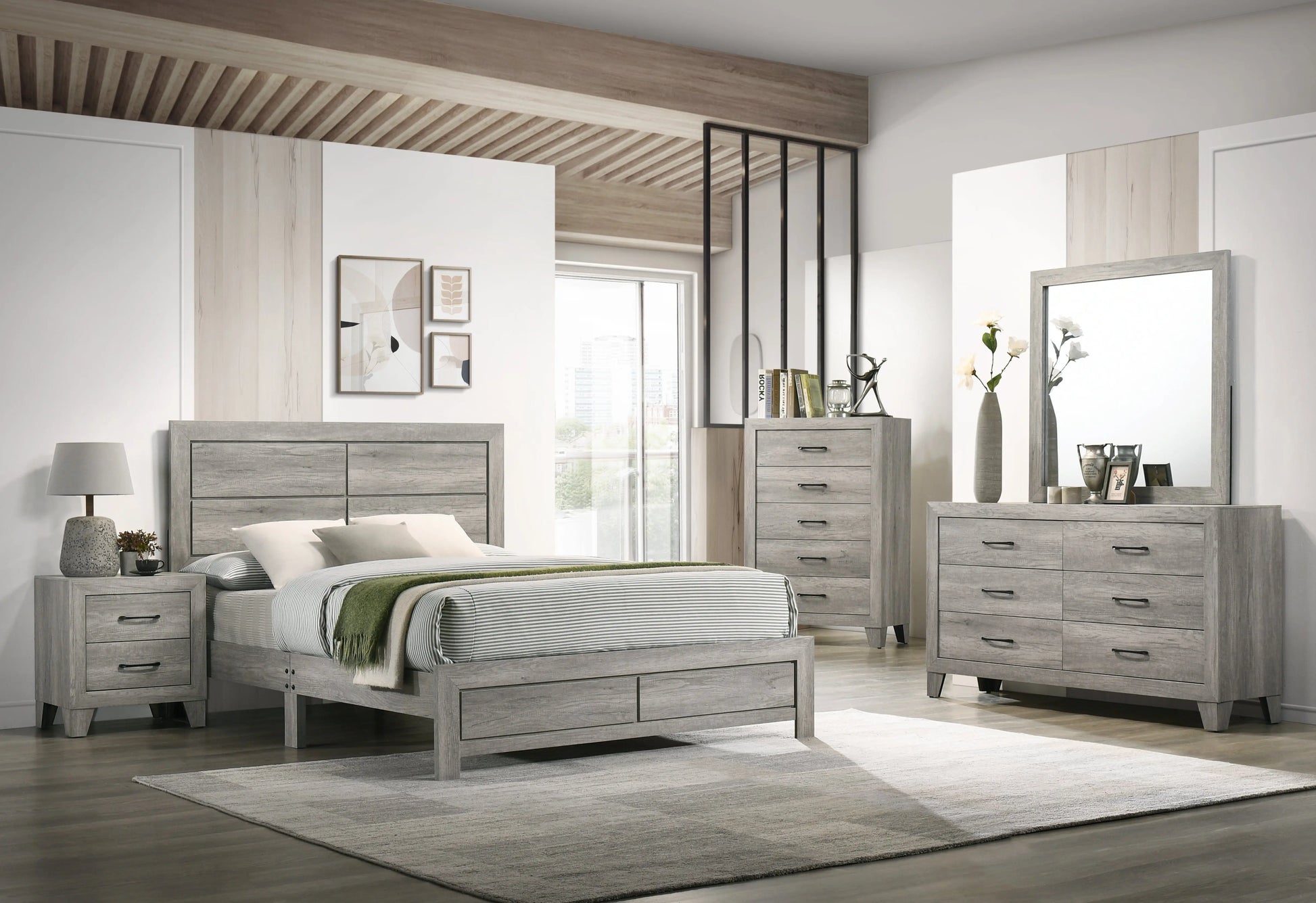 Hopkins Driftwood Platform Bedroom Set Crown Mark