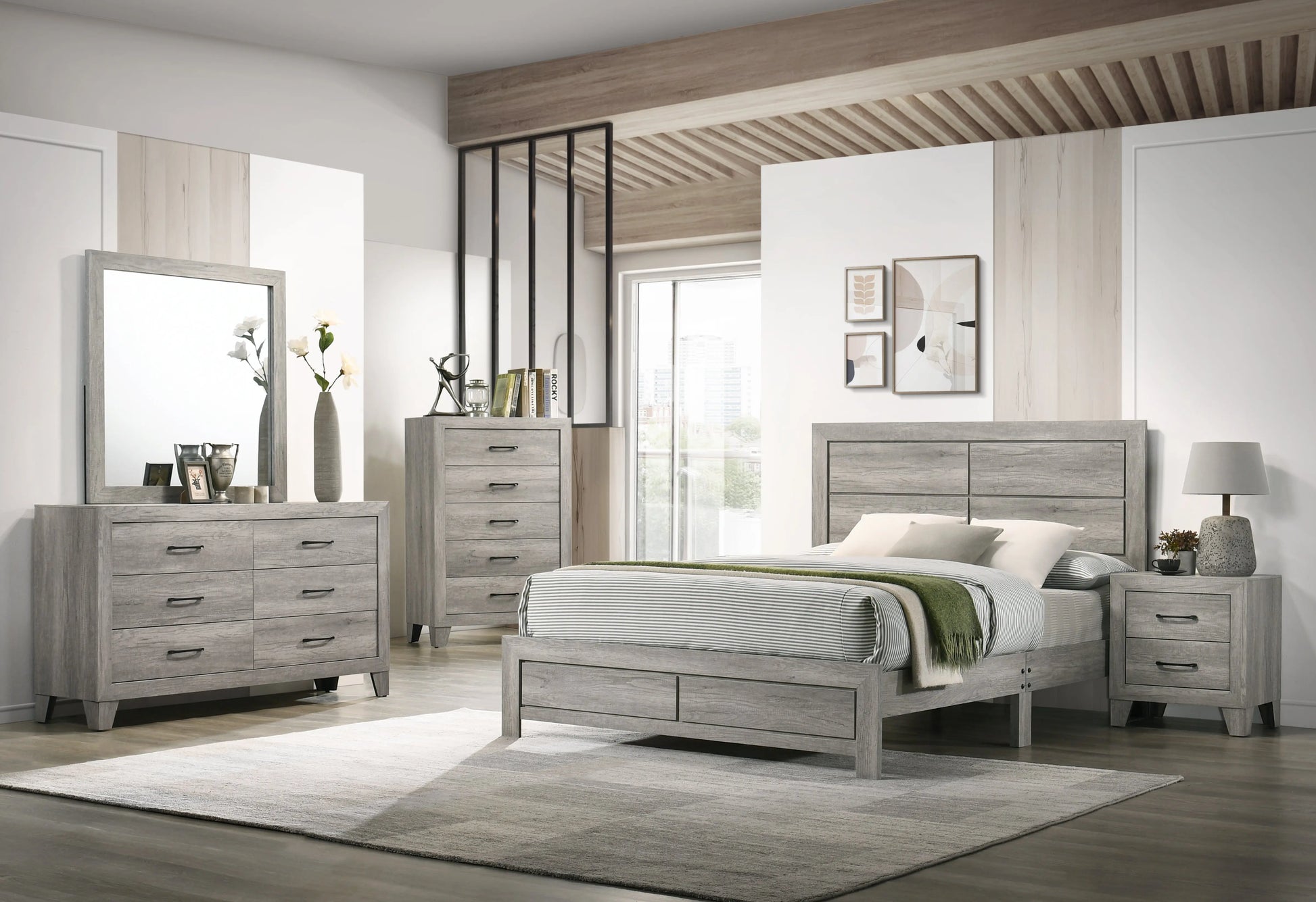 Hopkins Driftwood Full Platform Bed Crown Mark