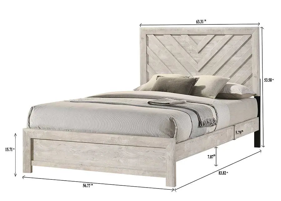 Valor Beige Panel Bedroom Set Crown Mark