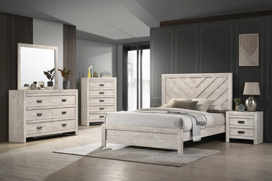 Valor Beige Panel Bedroom Set Crown Mark