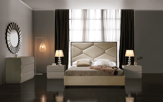 ESF Furniture - Martina 5 Piece King Storage Bedroom Set in Beige - MARTINABEDKS-M152-C152-E100 ESF Furniture