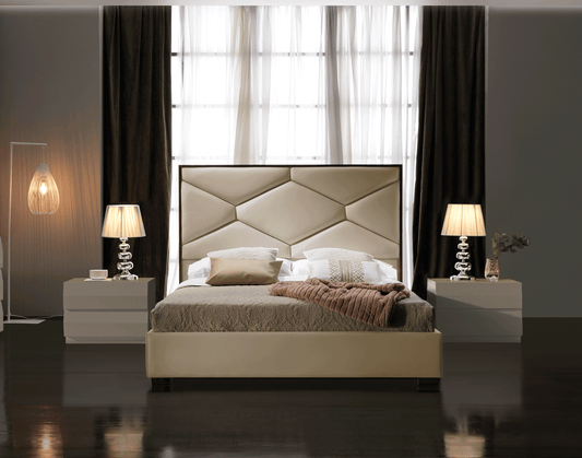 ESF Furniture - Martina 3 Piece Queen Storage Bedroom Set in Beige - MARTINABEDQS-M152 ESF Furniture