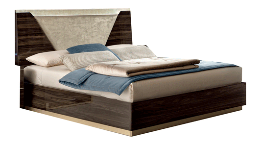 ESF Furniture - Smart Queen Size Bed in Walnut - SMARTQSWALNUT ESF Furniture