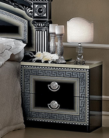 ESF Furniture - Aida 3 Piece Queen Bedroom Set in Black/Silver - AIDABEDQ.SBLACK/SILV-3SET ESF Furniture