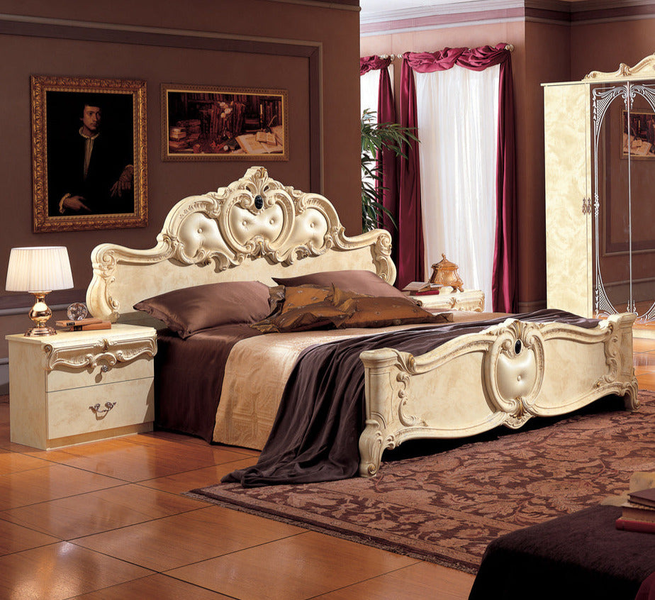 ESF Furniture - Barocco 3 Piece Queen Bedroom Set in Ivory - BAROCCOBEDQ.S-3SET ESF Furniture