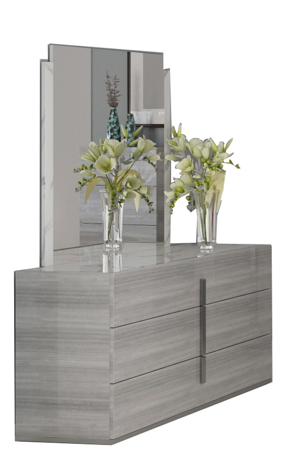 ESF Furniture - Carrara Dresser in Grey - CARRARADRESSERGREY ESF Furniture