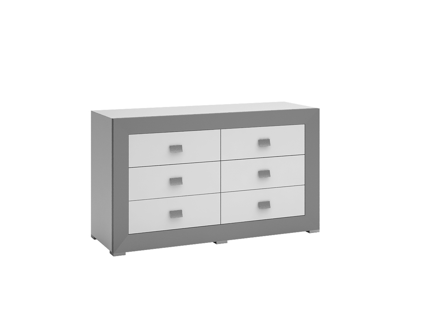 ESF Furniture - Margo Dresser in White/Grey - MARGODRESSER ESF Furniture