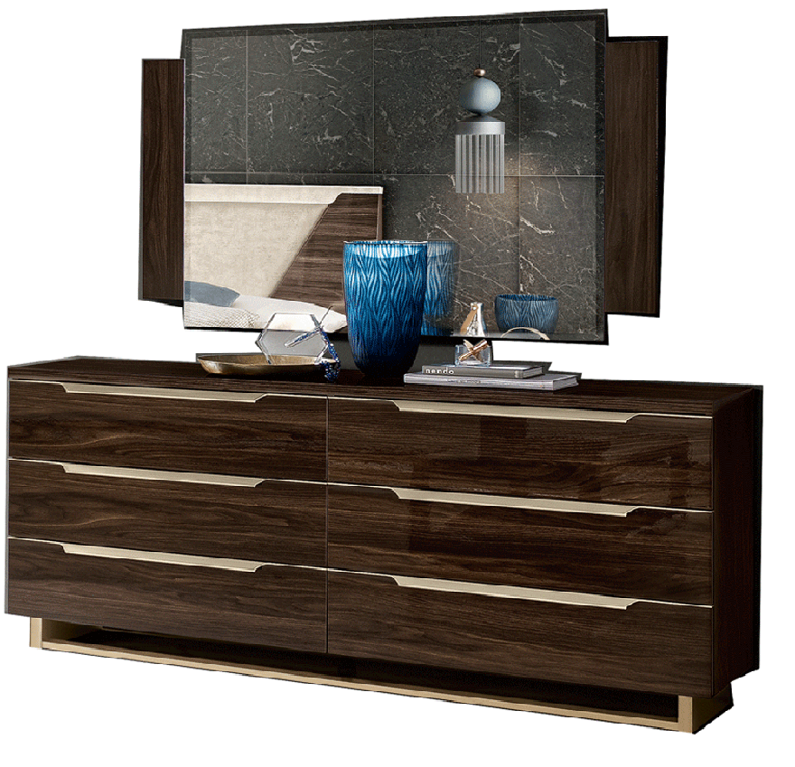 ESF Furniture - Smart 5 Piece King Bedroom Set in Walnut - SMARTKSWALNUT-5SET ESF Furniture