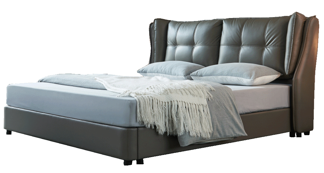 ESF Furniture - Extravaganza Queen Bed with Storage in Grey - 1806QSBED ESF Furniture