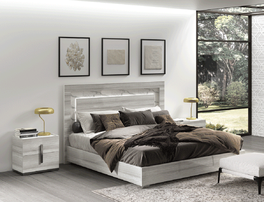 ESF Furniture - Carrara 3 Piece Queen Bedroom Set in Grey - CARRARABEDQSGREY-3SET ESF Furniture