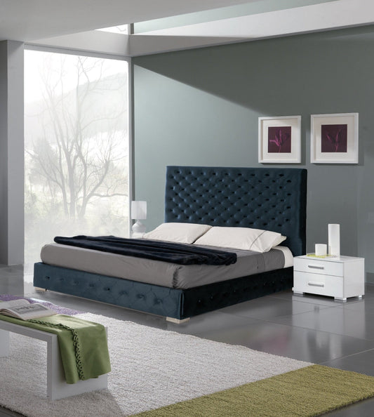 ESF Furniture - Leonor Blue 3 Piece Queen Storage Bed with Momo Casing - LEONORBEDQSBLUE-3SET ESF Furniture