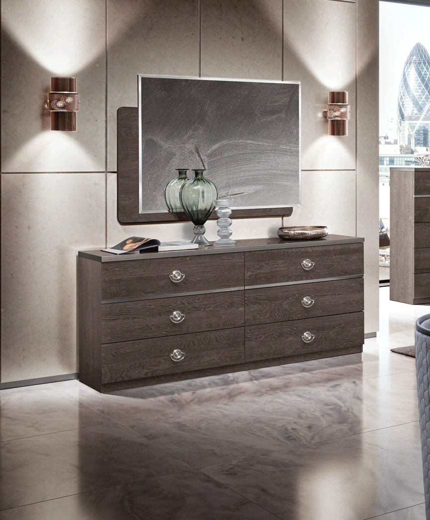 ESF Furniture - Nabucco Double Dresser with Mirror in Silver Birch - NABUCCODD-M ESF Furniture