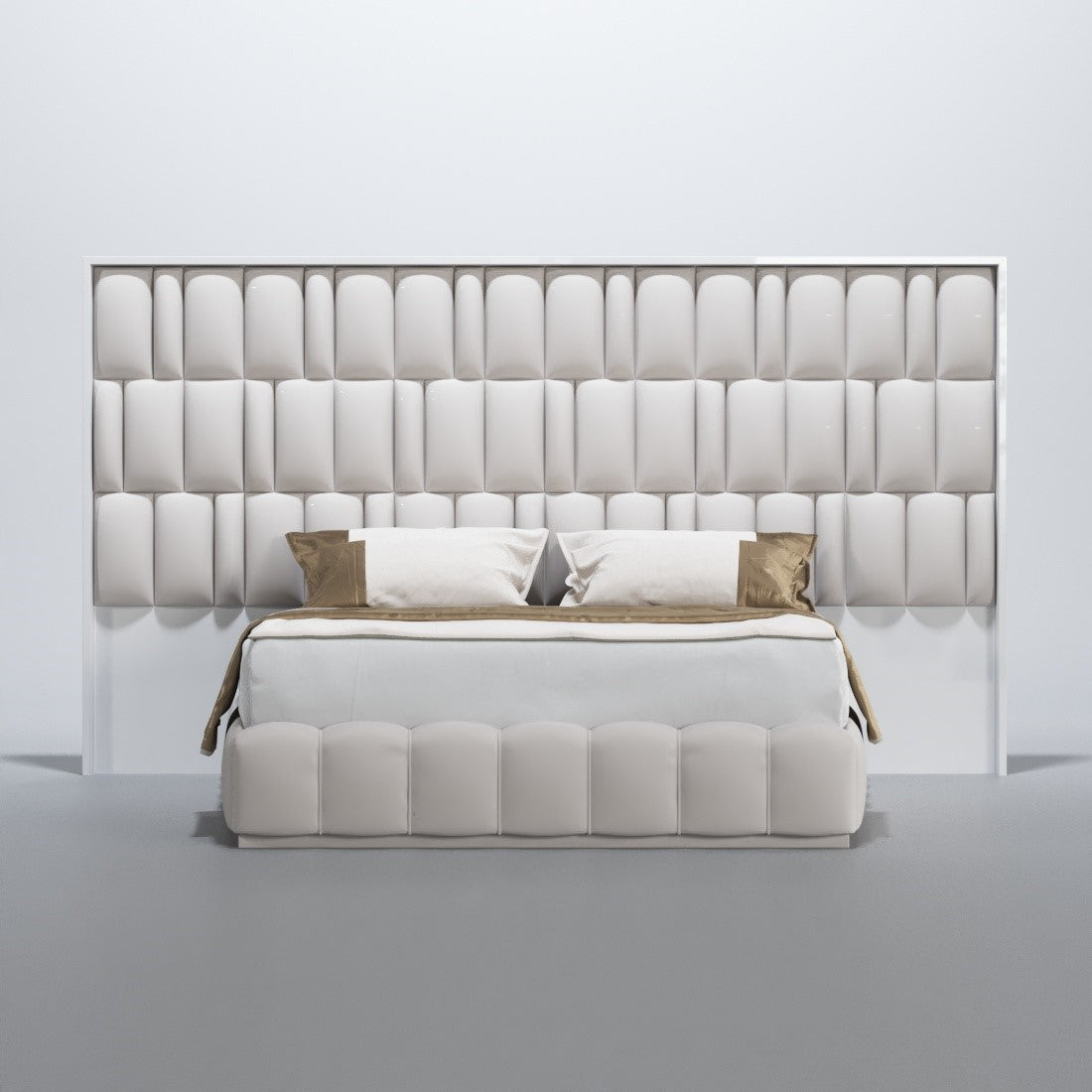 ESF FURNITURE - Orion 5 Piece Queen Size Bedroom Set in White with Light - ORIONQS-5SET ESF Furniture