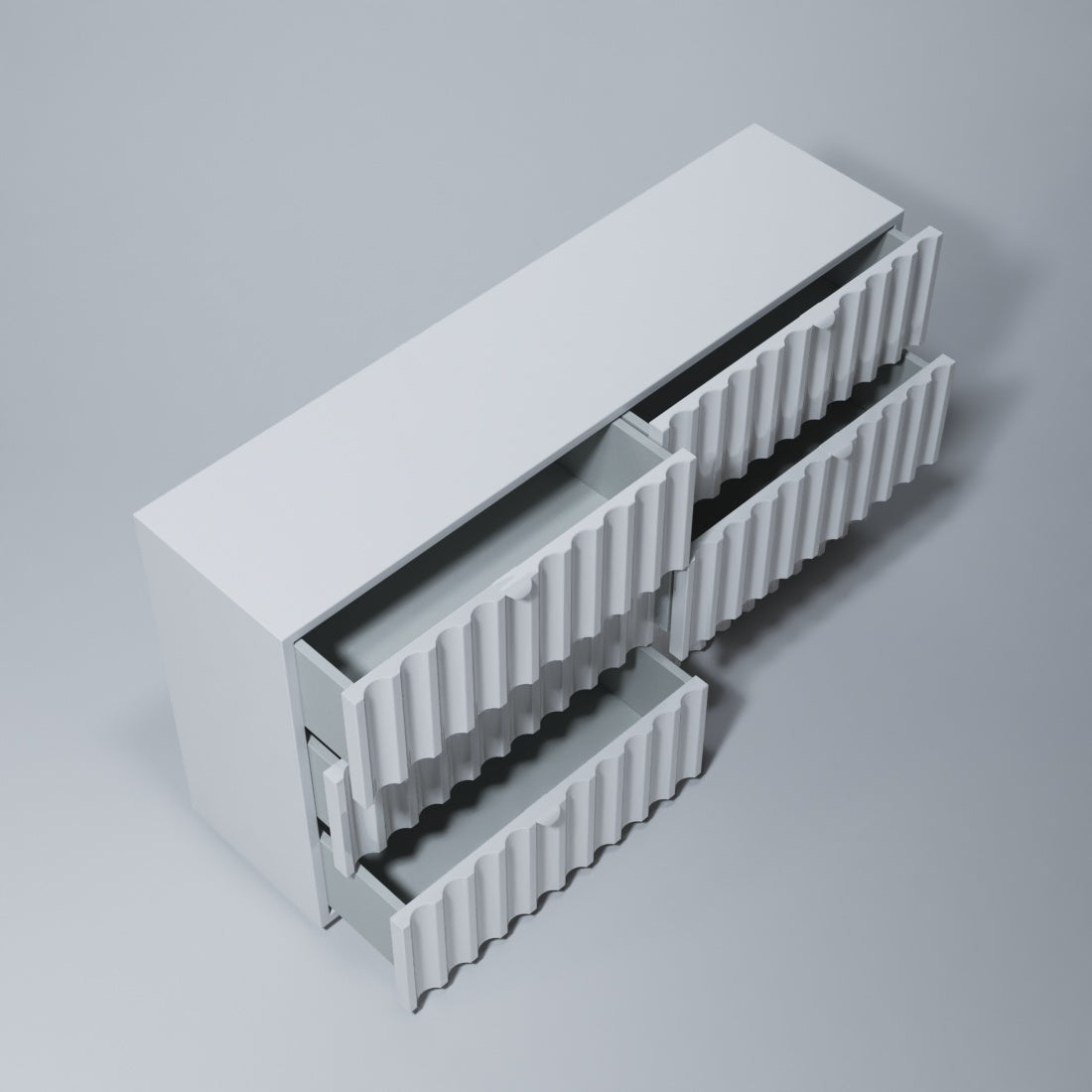 ESF FURNITURE - Orion Double Dresser with Mirror in White - ORIONDDRESSER-MR ESF Furniture