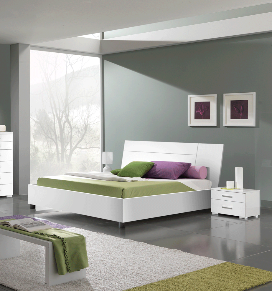 ESF Furniture - Panarea 3 Piece Queen Bedroom Set in White W/ Momo Cases - PANAREAQSWHITE-3SET ESF Furniture