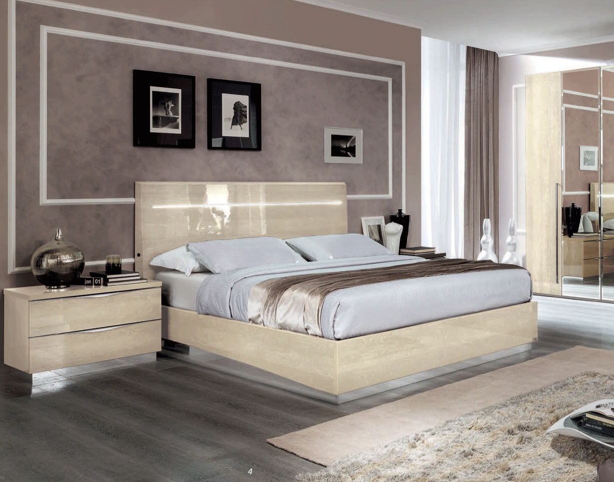 ESF Furniture - Camelgroup Italy Legno 3 Piece Queen Bedroom Set Ivory - PLATINUMQSBEIGE-3SET ESF Furniture