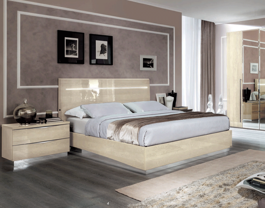 ESF Furniture - Camelgroup Italy Legno 3 Piece Queen Bedroom Set Ivory - PLATINUMQSBEIGE-3SET ESF Furniture