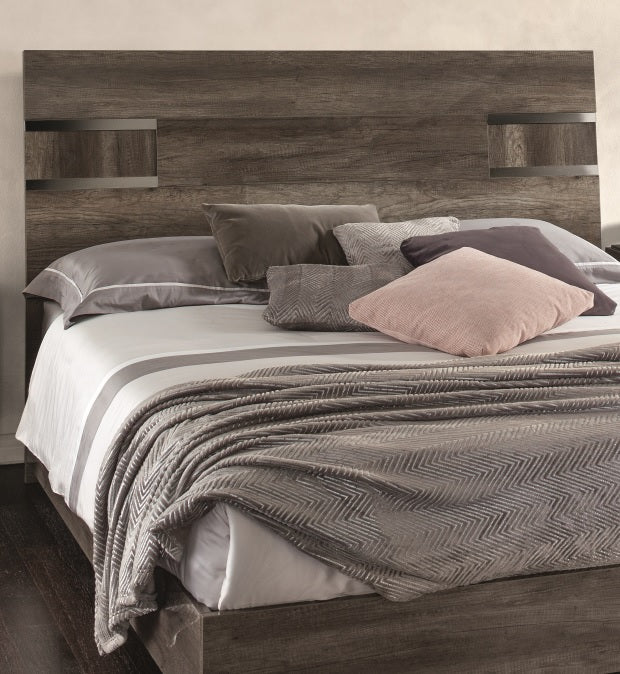 ESF Furniture - Status Italy Kamea Queen Size Bed in Vintage Oak - KAMEAQS ESF Furniture