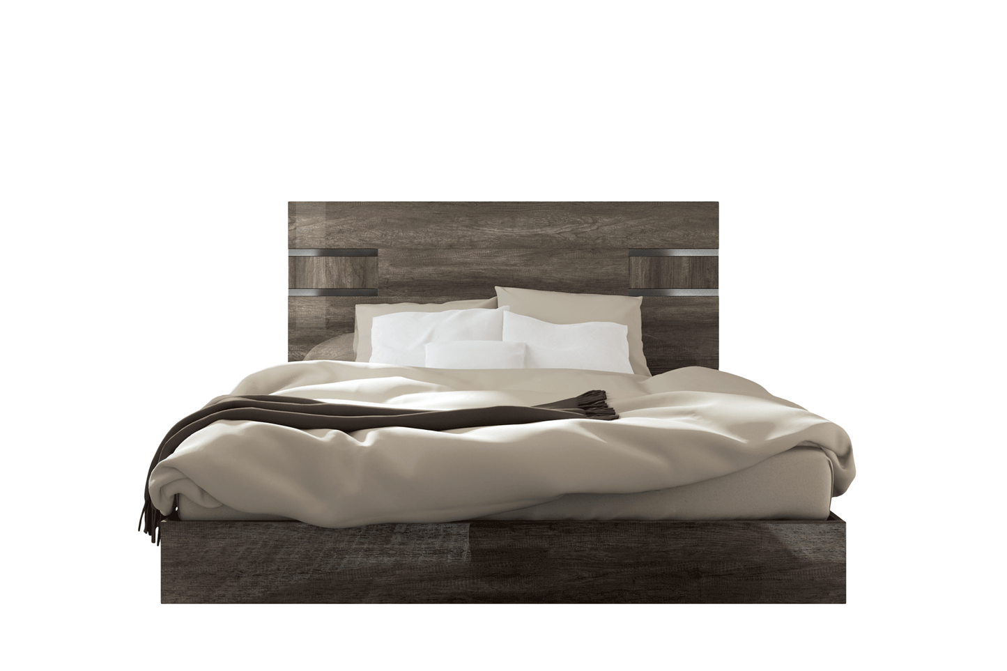 ESF Furniture - Medea Eastern King Bed in Vintage Oak - MEDEAKS ESF Furniture