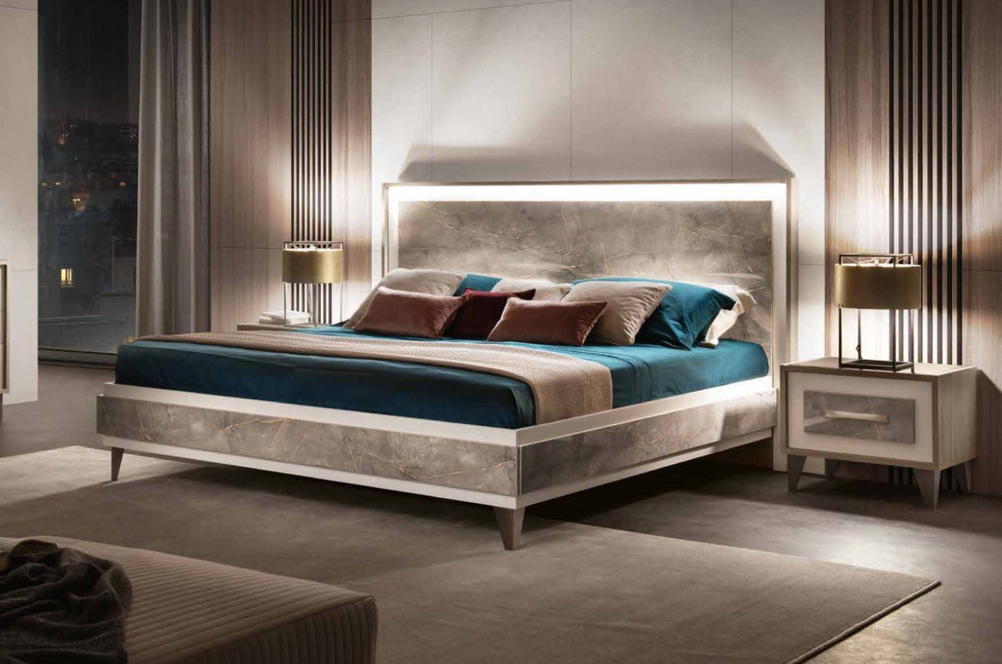 ESF Furniture - Arredoclassic Italy ArredoAmbra 3 Piece Queen Bedroom Set - ARREDOAMBRAQS-3SET ESF Furniture