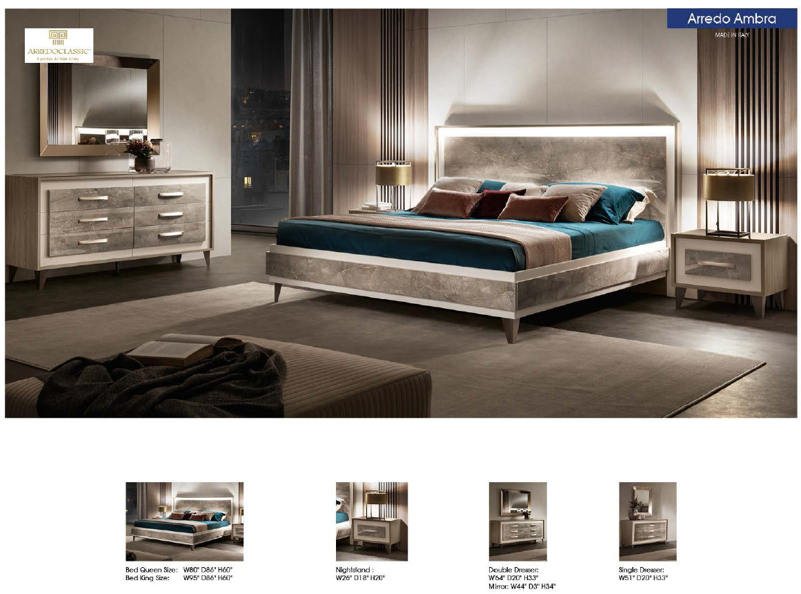 ESF Furniture - Arredoclassic Italy ArredoAmbra King Bed - ARREDOAMBRAKS ESF Furniture