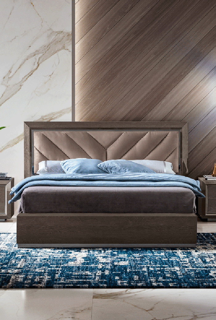 ESF Furniture - Elite Camel Queen Size Bed in Silver Birch - ELITEQS ESF Furniture