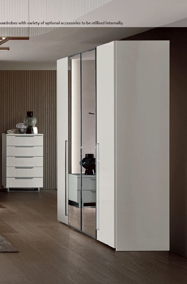 ESF Furniture - Kimera 4 Door Wardrobe in White Glossy - KIMERA4DOORWD ESF Furniture