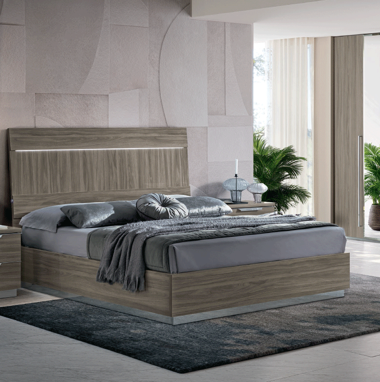 ESF FURNITURE - Kroma 5 Piece Queen Size Bedroom Set in Grey - KROMAQS-5SET ESF Furniture