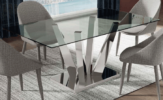 ESF Furniture - Designer Dining Table with Stainless Steel Legs - DT-300 ESF Furniture