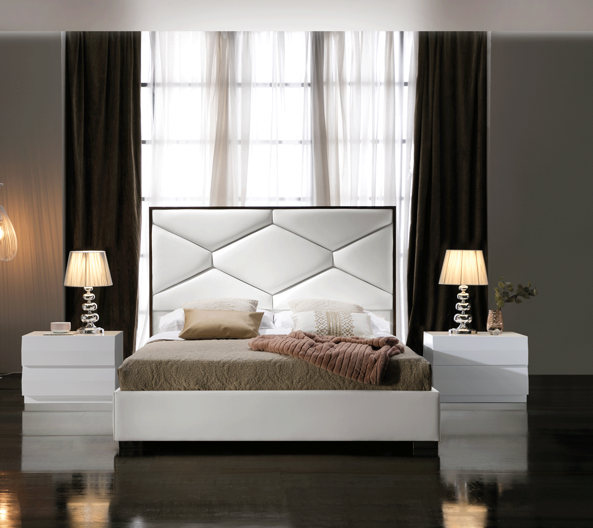 ESF Furniture - Martina 3 Piece Queen Storage Bedroom Set in White - MARTINABEDQSWHITE-3SET ESF Furniture