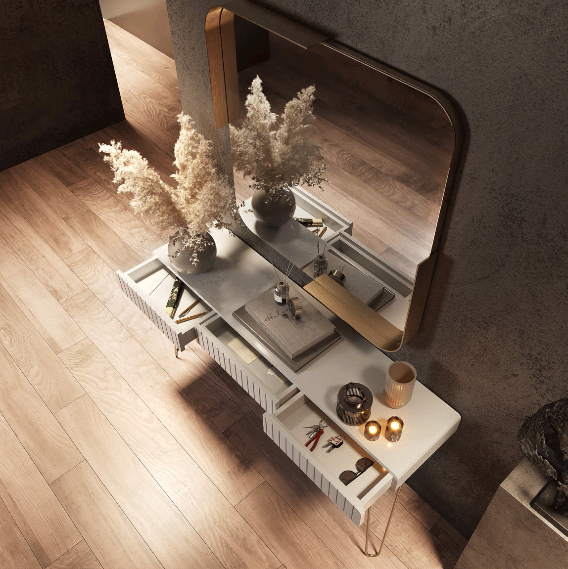 ESF Furniture - MX38 Console Table 120 With 3 Drawers - MX3842301 ESF Furniture