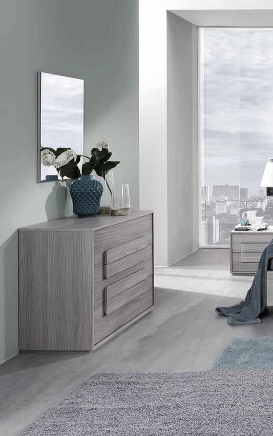 ESF Furniture - Linosa Single Dresser with Mirror in Grey Reina - LINOSASINGLEDRESSER-M ESF Furniture