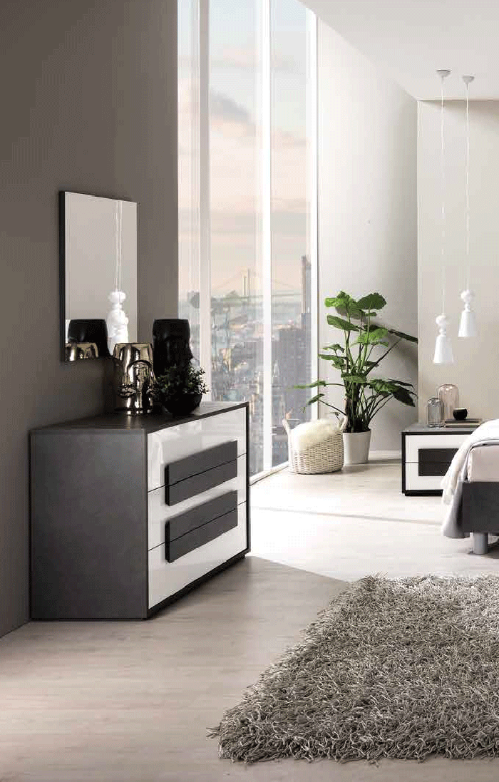 ESF Furniture - Panarea Single Dresser with Mirror - PANAREASINGLEDRESSER-MR ESF Furniture