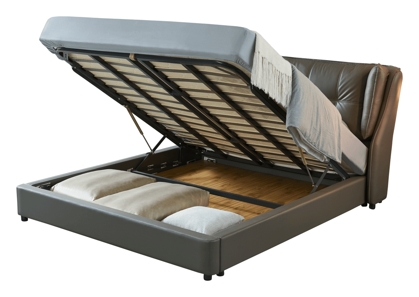 ESF Furniture - Extravaganza Full Size Bed with Storage in Grey - 1806FSBED ESF Furniture