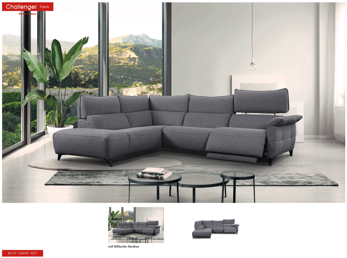 ESF FURNITURE - Challenger Sectional Left w/Electric Recliner - CHALLENGERSECTIONAL ESF Furniture