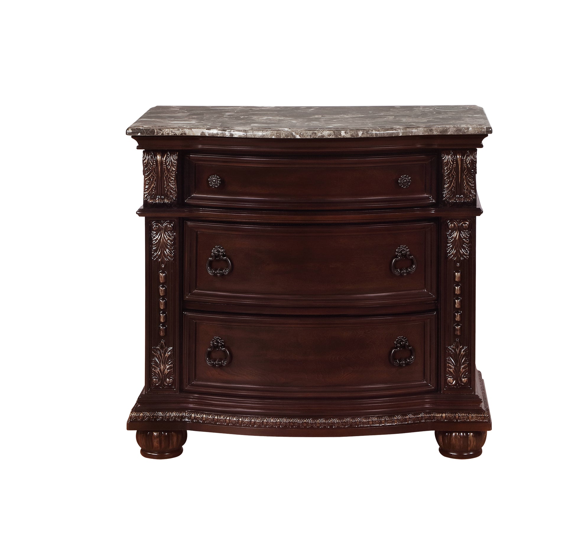 Santa Monica Traditional Style Nightstand in Cherry finish Wood Cosmos Furniture