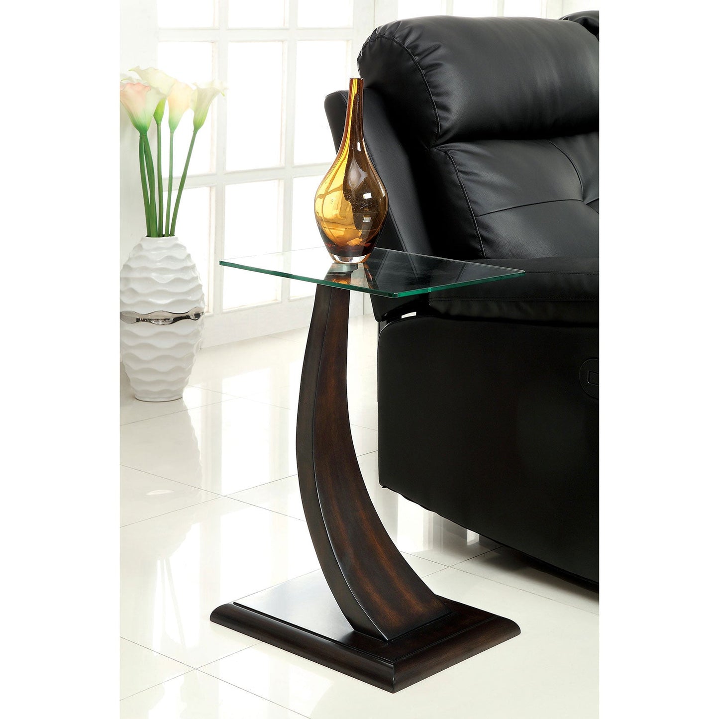 VALON Dark Walnut Side Table FOA East