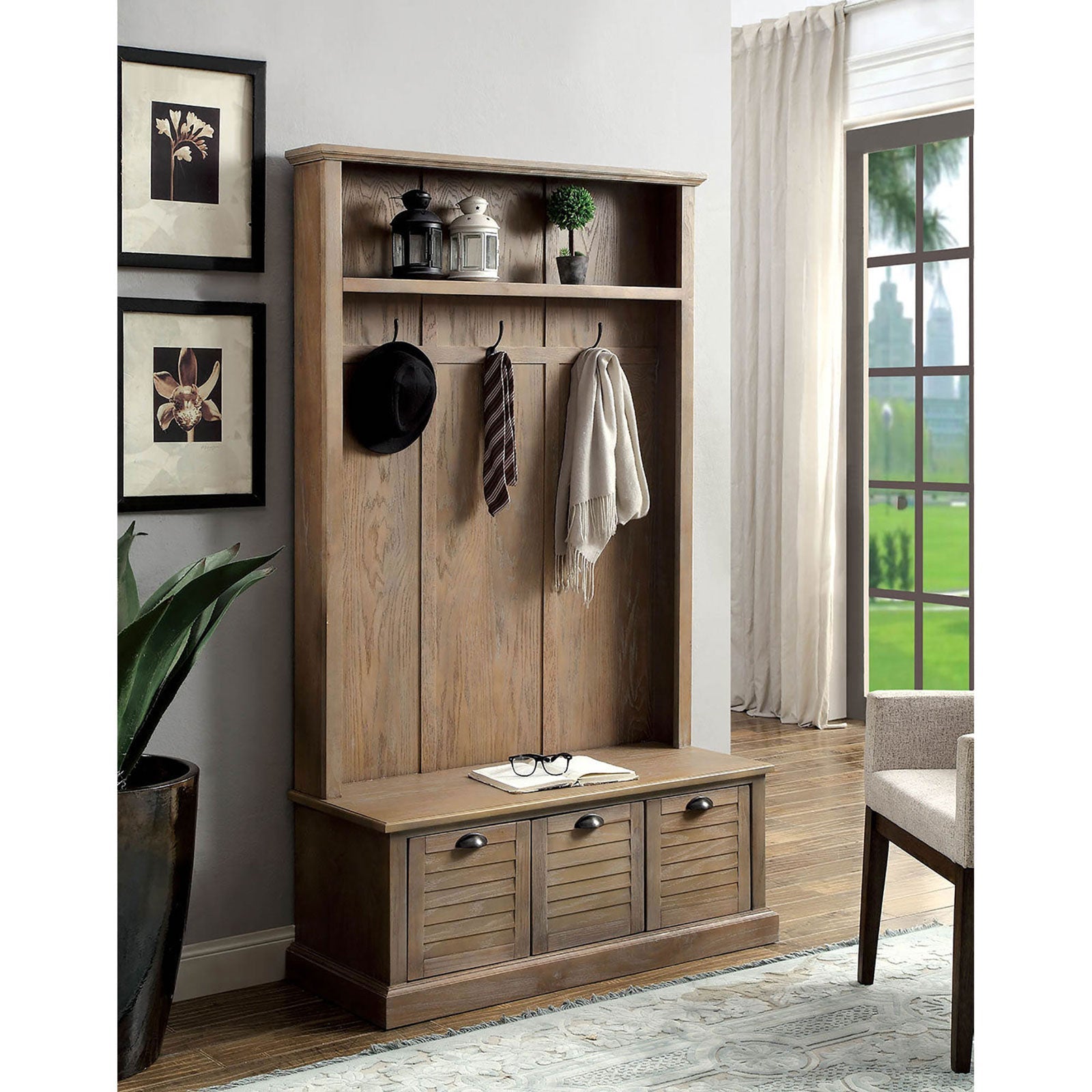 Wineglow Weathered Gray Hallway Cabinet FOA East