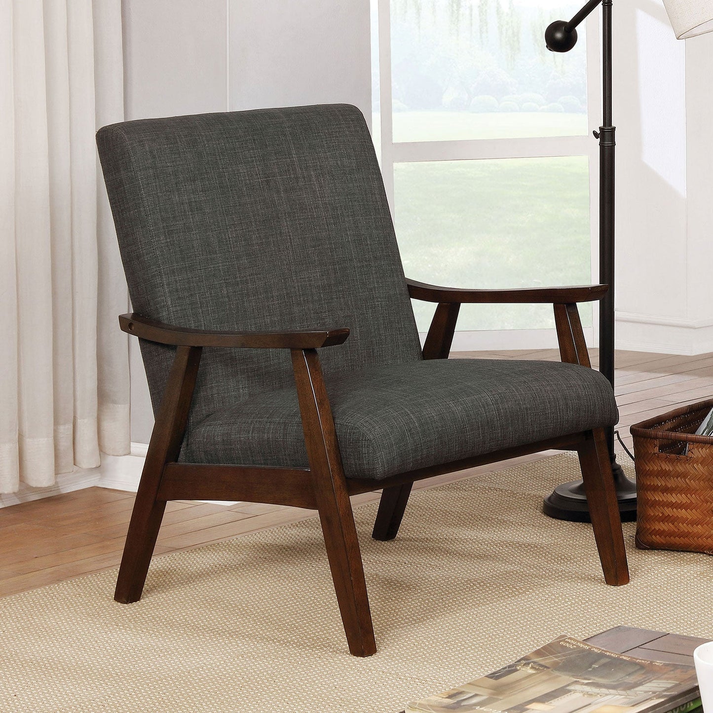 Deena Dark Gray Accent Chair FOA East