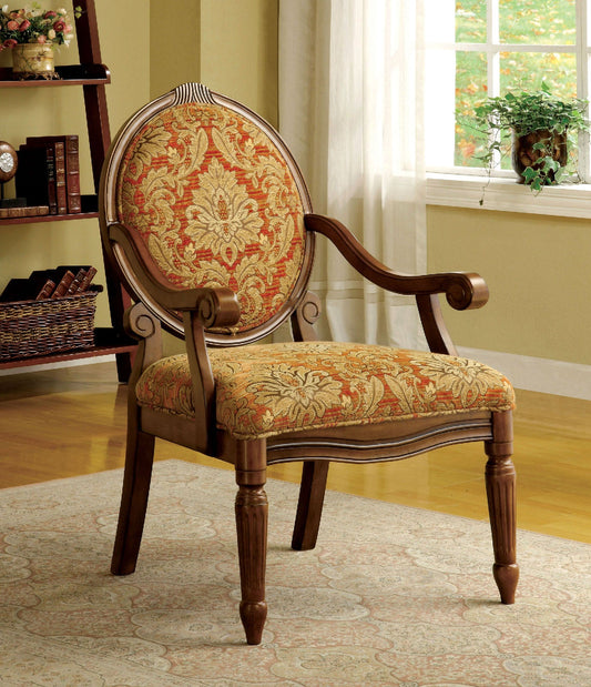 Hammond Tan/Orange Pattern Accent Chair FOA East