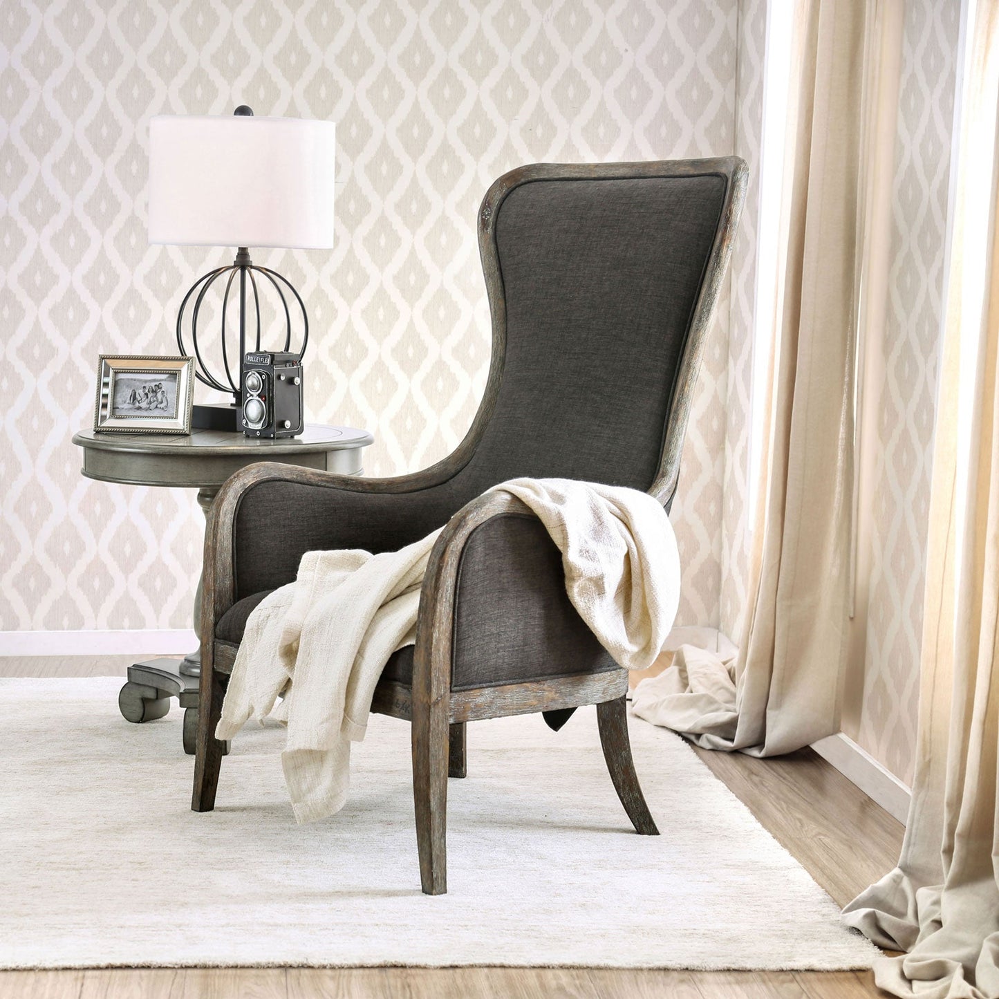 Charlottestown Gray Accent Chair FOA East