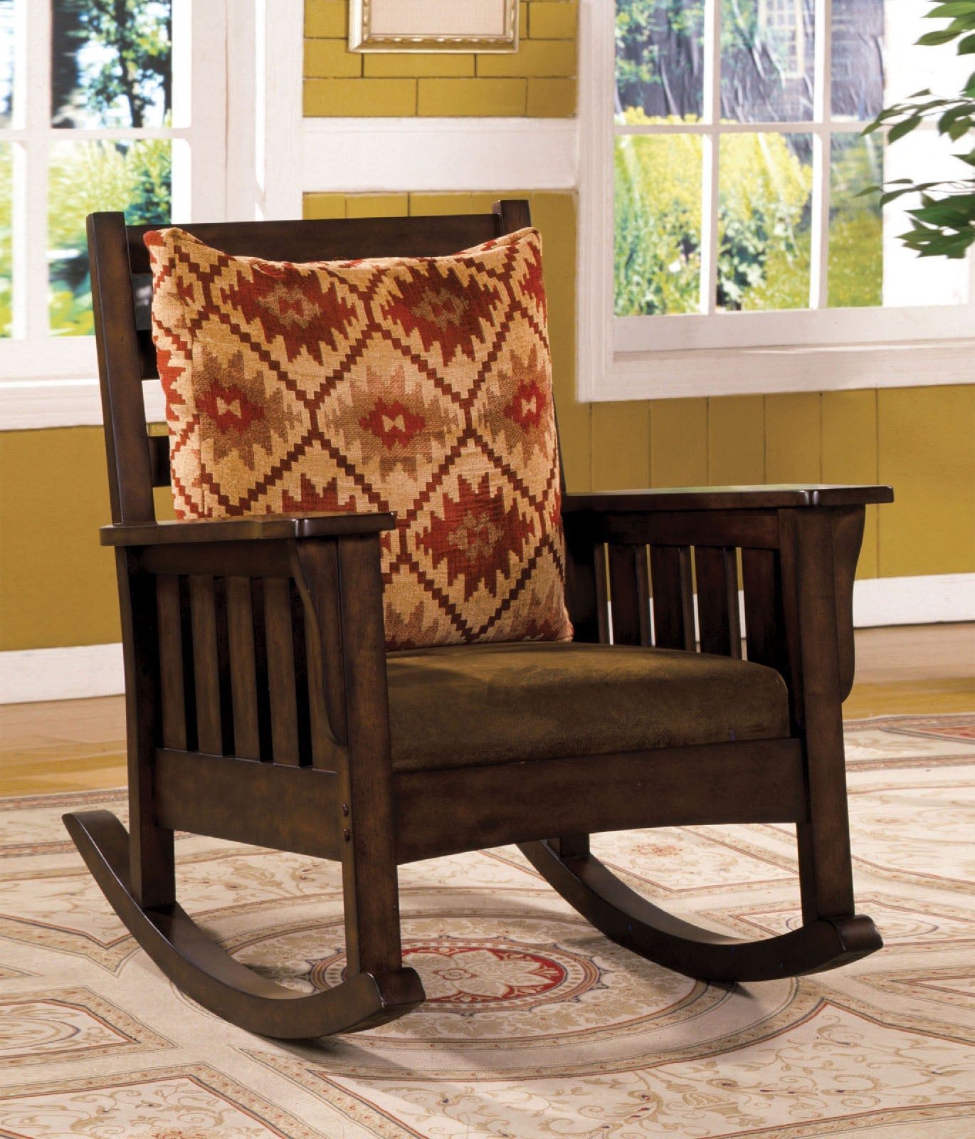 Morrisville Dark Oak Rocking Chair FOA East