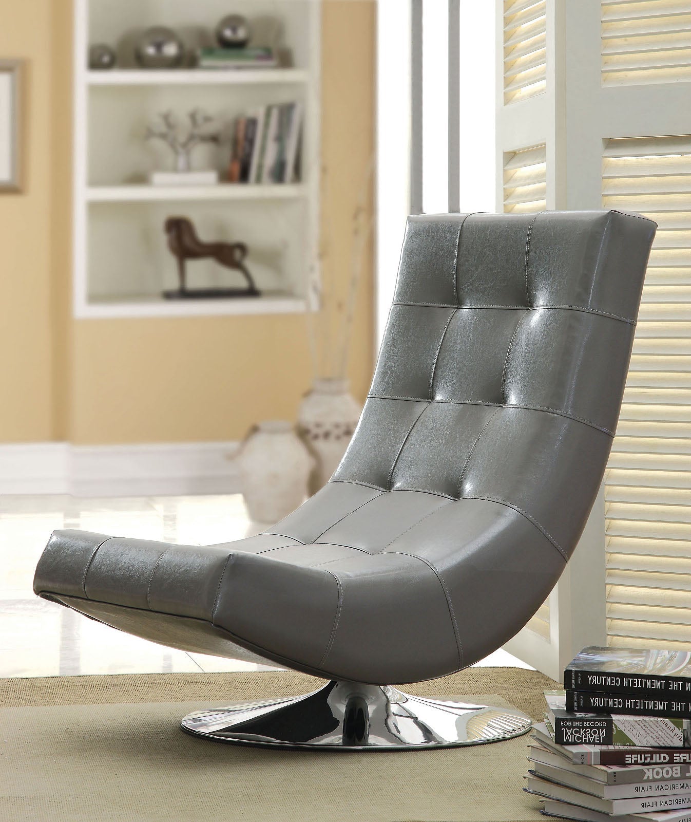 Trinidad Gray Swivel Accent Chair FOA East